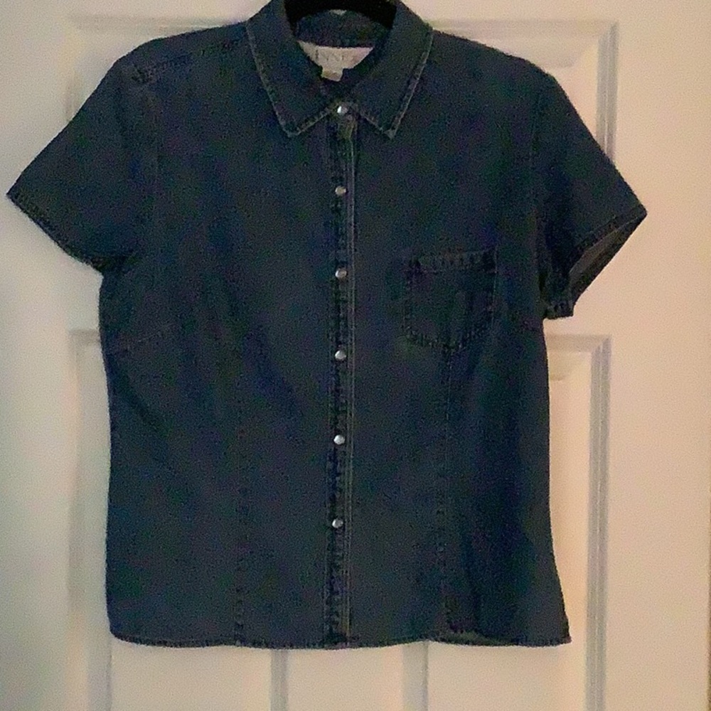 Soft Denim Short Sleeve Top